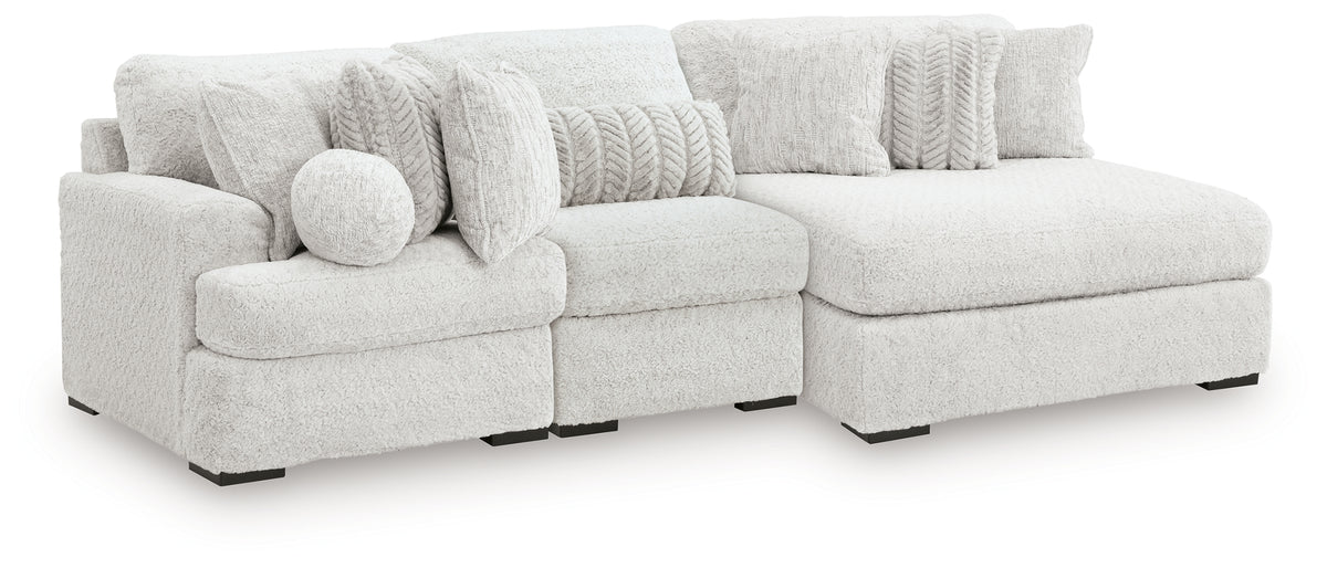 Best Deals Furniture - Ashley Furniture - Cuddle Plush 3-Piece Sectional with Chaise - 3-Piece Sectional with Chaise / Arctic - PC59106S7