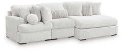 Best Deals Furniture - Ashley Furniture - Cuddle Plush 3-Piece Sectional with Chaise - 3-Piece Sectional with Chaise / Arctic - PC59106S7