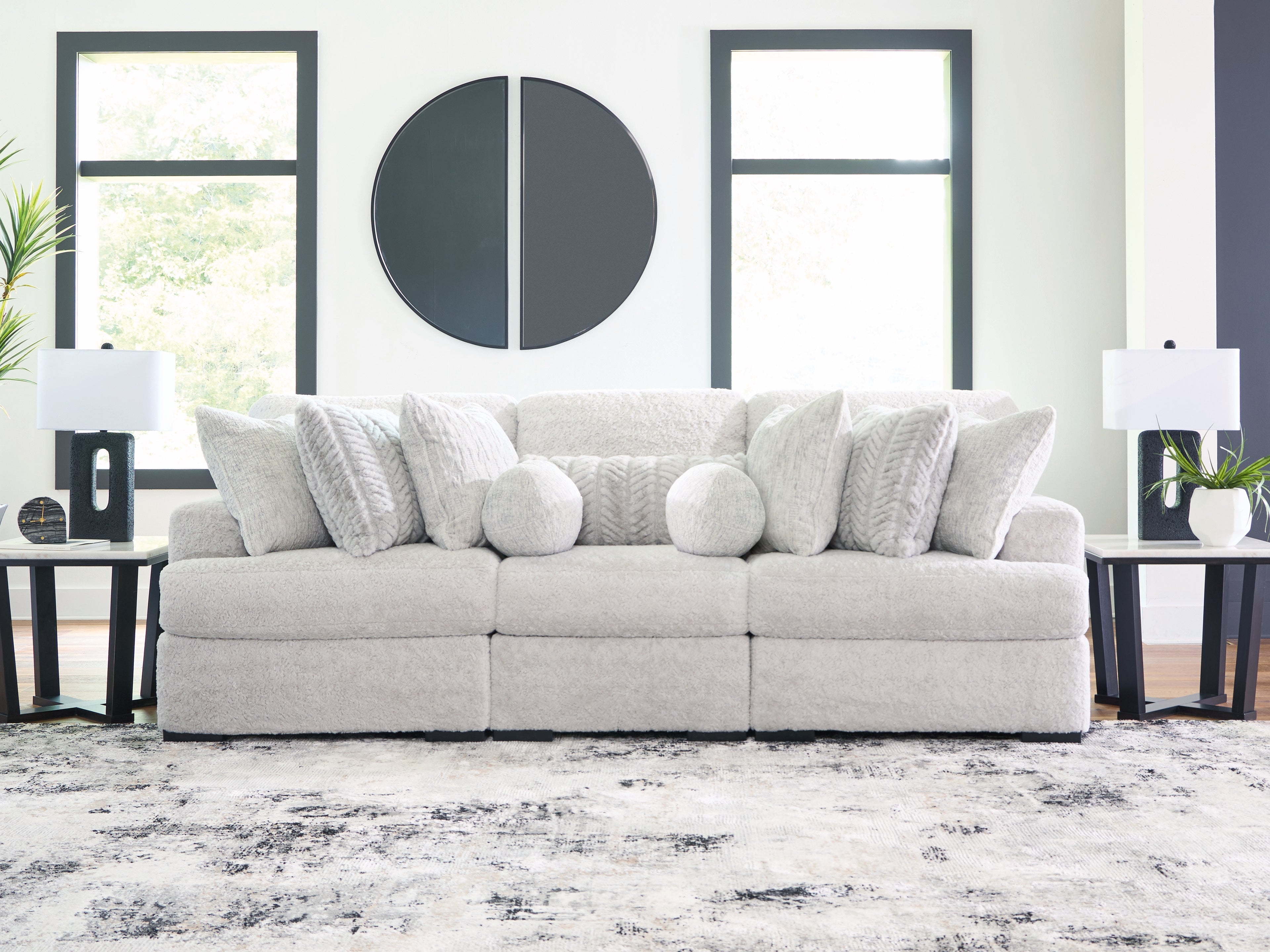 Best Deals Furniture - Ashley Furniture - Cuddle Plush Sectional - RAF 3-Piece Sectional / Arctic - PC59106S5