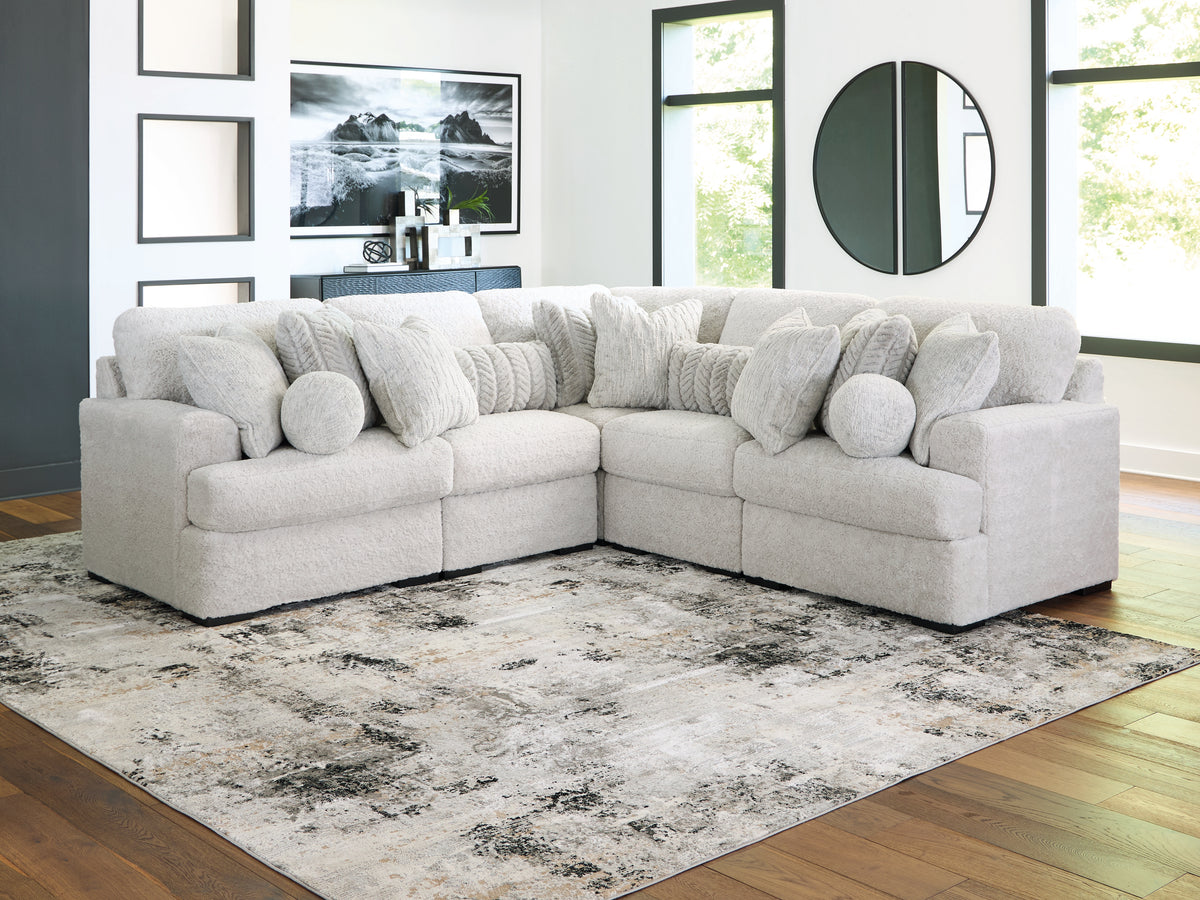 Best Deals Furniture - Ashley Furniture - Cuddle Plush 5-Piece Sectional - RAF 5-Piece Sectional / Arctic - PC59106S2