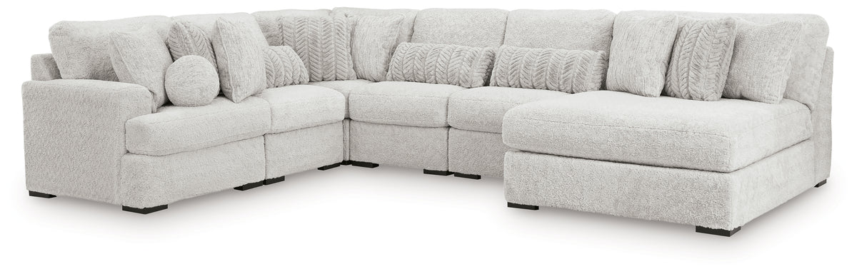 Best Deals Furniture - Ashley Furniture - Cuddle Plush 6-Piece Sectional with Chaise - 6-Piece Sectional with Chaise / Arctic - PC59106S8