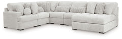 Best Deals Furniture - Ashley Furniture - Cuddle Plush 6-Piece Sectional with Chaise - 6-Piece Sectional with Chaise / Arctic - PC59106S8