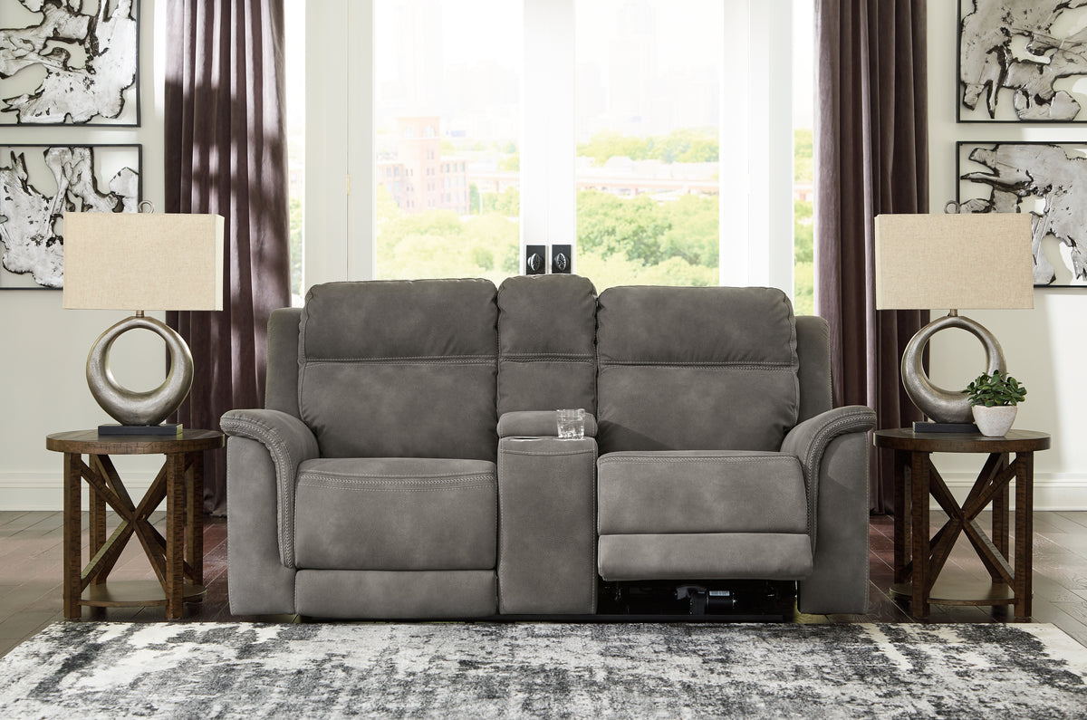 Best Deals Furniture - Ashley Furniture - Next-Gen DuraPella Power Reclining Loveseat with Console - PWR REC Loveseat/CON/ADJ HDRST - 5930118
