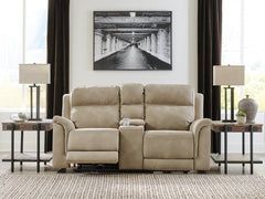 Best Deals Furniture - Ashley Furniture - Next-Gen DuraPella Power Reclining Loveseat with Console - PWR REC Loveseat/CON/ADJ HDRST / Slate - 5930118