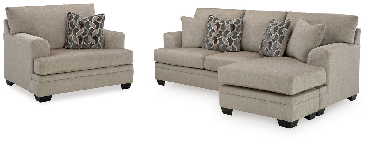 Best Deals Furniture - Ashley Furniture - Stonemeade Sofa Chaise and Oversized Chair - Sofa Chaise and Oversized Chair / Taupe - 59504U6