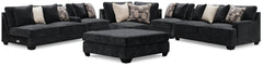 Best Deals Furniture - Ashley Furniture - Lavernett 5-Piece Sectional and Ottoman - 5-Piece Sectional and Ottoman / Charcoal - 59603U2