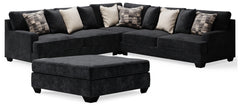 Best Deals Furniture - Ashley Furniture - Lavernett 3-Piece Sectional and Oversized Ottoman - 3-Piece Sectional and Oversized Ottoman / Charcoal - 59603U3