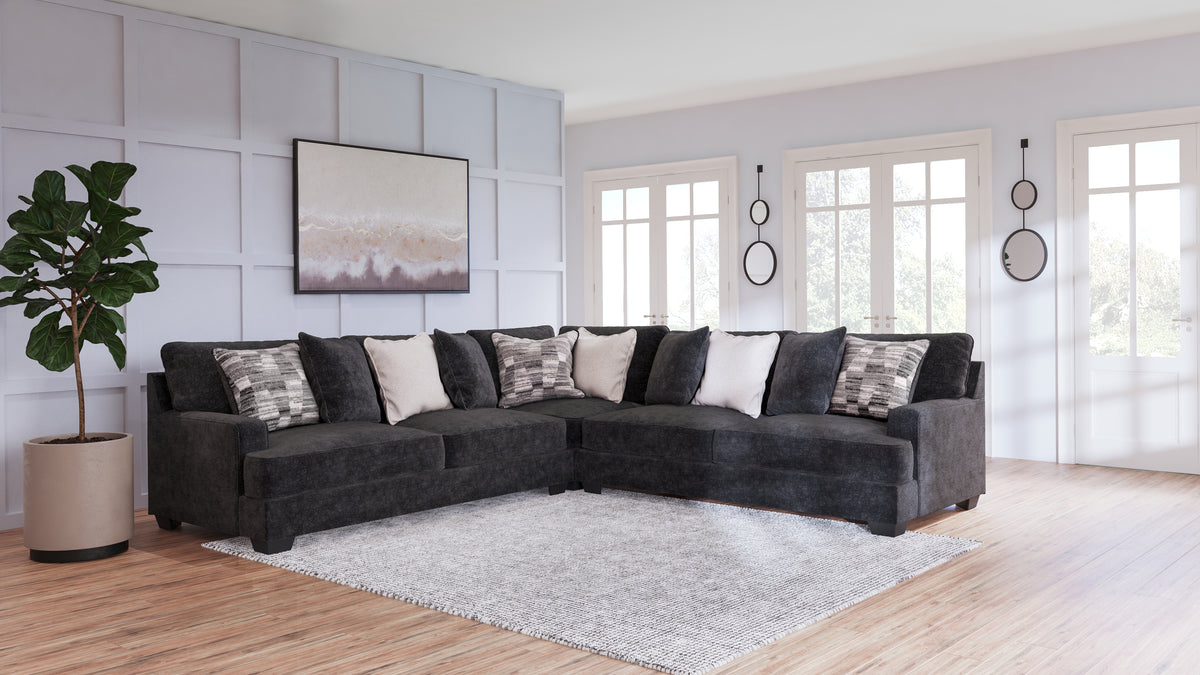 Best Deals Furniture - Ashley Furniture - Lavernett 3-Piece Sectional - LAF 3-Piece Sectional / Charcoal - 59603S1