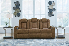 Best Deals Furniture - Ashley Furniture - Wolfridge Power Reclining Sofa - PWR REC Sofa with ADJ Headrest / Brindle - 6070315