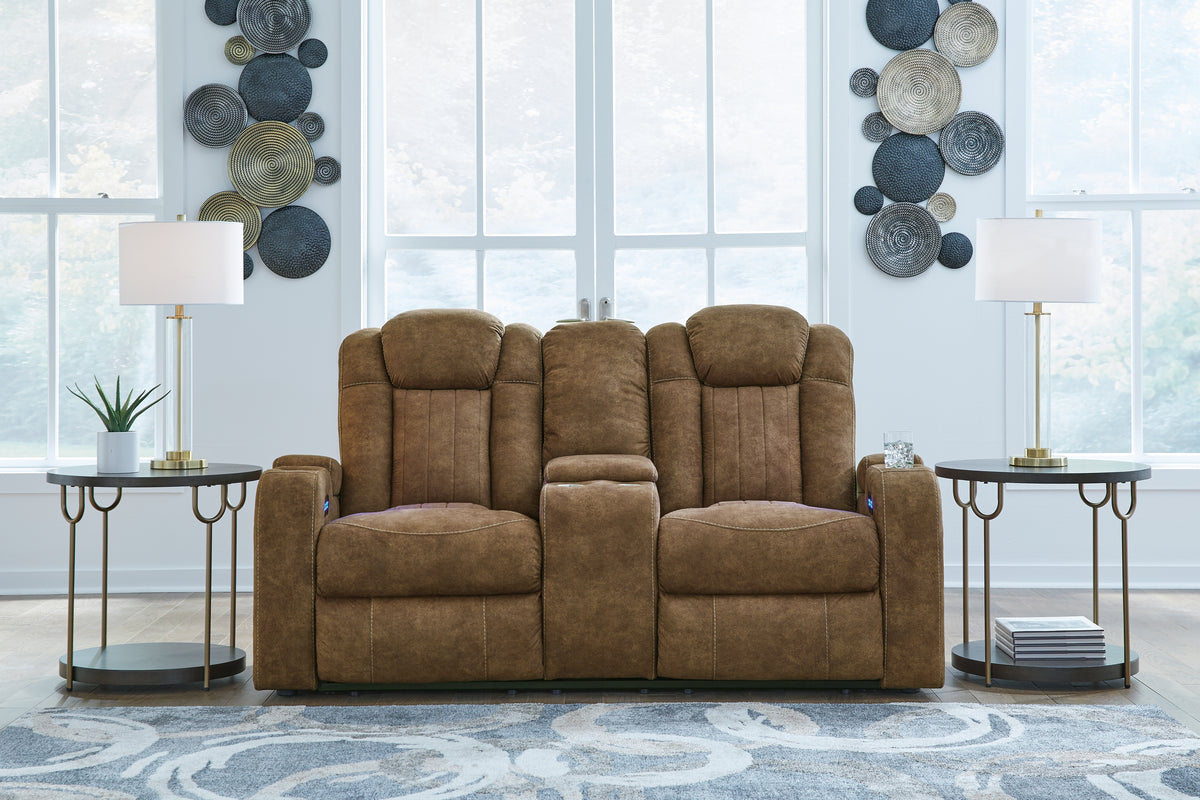 Best Deals Furniture - Ashley Furniture - Wolfridge Power Reclining Loveseat - PWR REC Loveseat/CON/ADJ HDRST / Brindle - 6070318