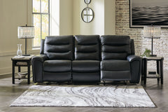 Best Deals Furniture - Ashley Furniture - Warlin Power Reclining Sofa - PWR REC Sofa with ADJ Headrest / Black - 6110515