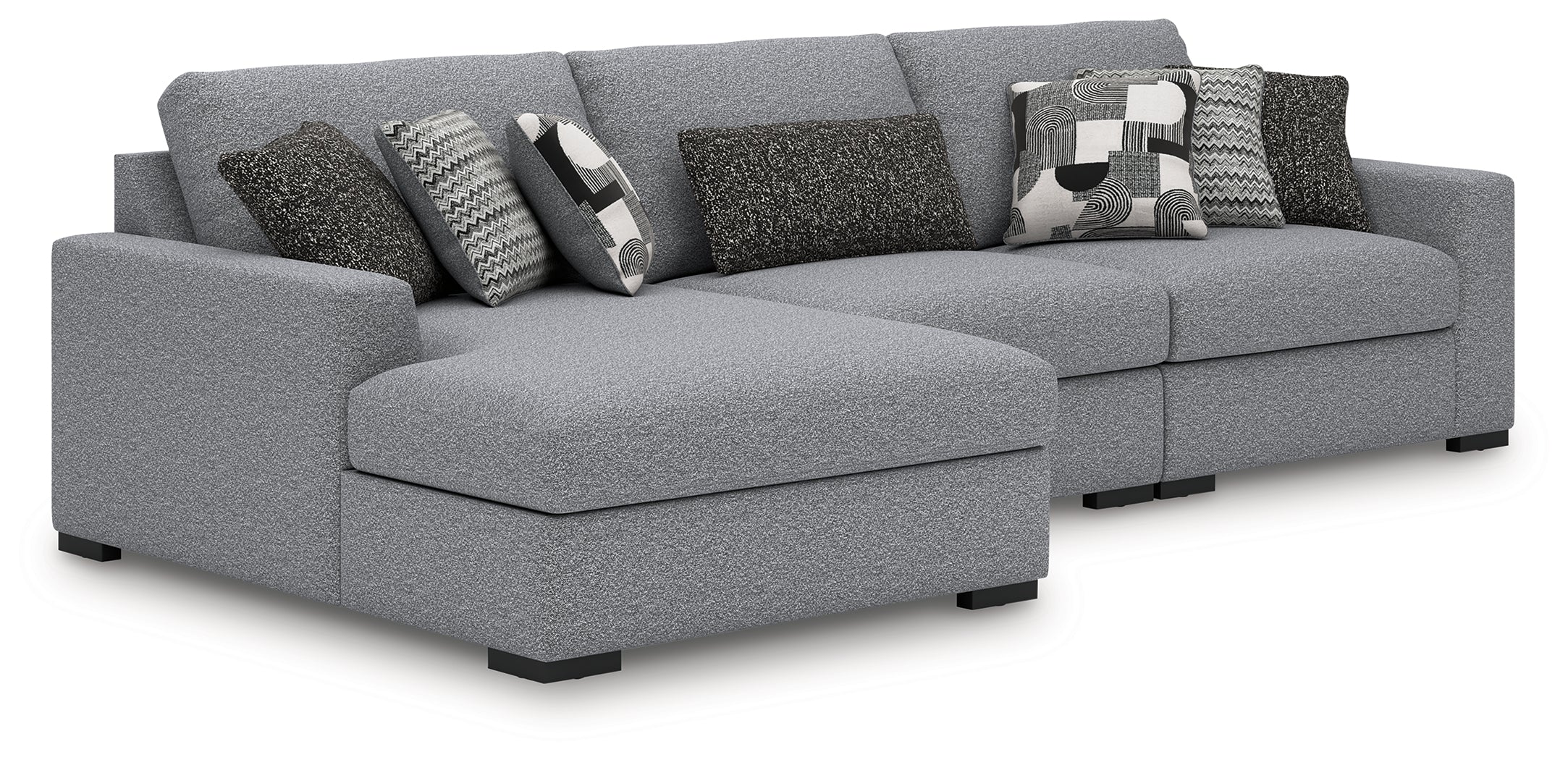 Best Deals Furniture - Ashley Furniture - Bealton 3-Piece Sectional with Chaise - RAF 3-Piece Sectional with Chaise / Salt and Pepper - 61305S4