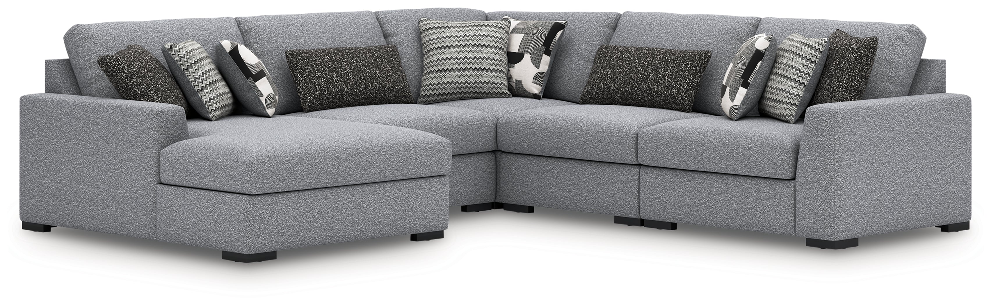 Best Deals Furniture - Ashley Furniture - Bealton Sectional - RAF 5-Piece Sectional with Chaise / Salt and Pepper - 61305S8