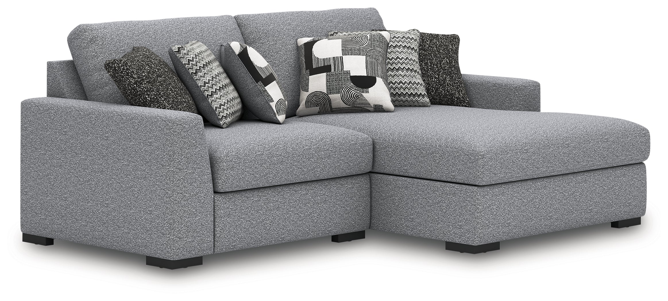 Best Deals Furniture - Ashley Furniture - Bealton Sectional - RAF 2-Piece Sectional with Chaise / Salt and Pepper - 61305S10