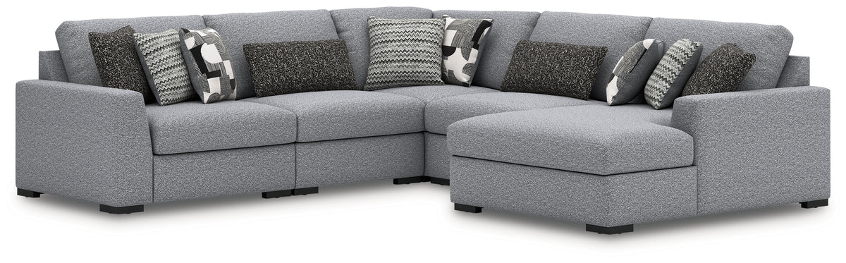 Best Deals Furniture - Ashley Furniture - Bealton 5-Piece Sectional with Chaise - RAF 5-Piece Sectional with Chaise / Salt and Pepper - 61305S7