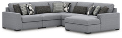 Best Deals Furniture - Ashley Furniture - Bealton 5-Piece Sectional with Chaise - RAF 5-Piece Sectional with Chaise / Salt and Pepper - 61305S7