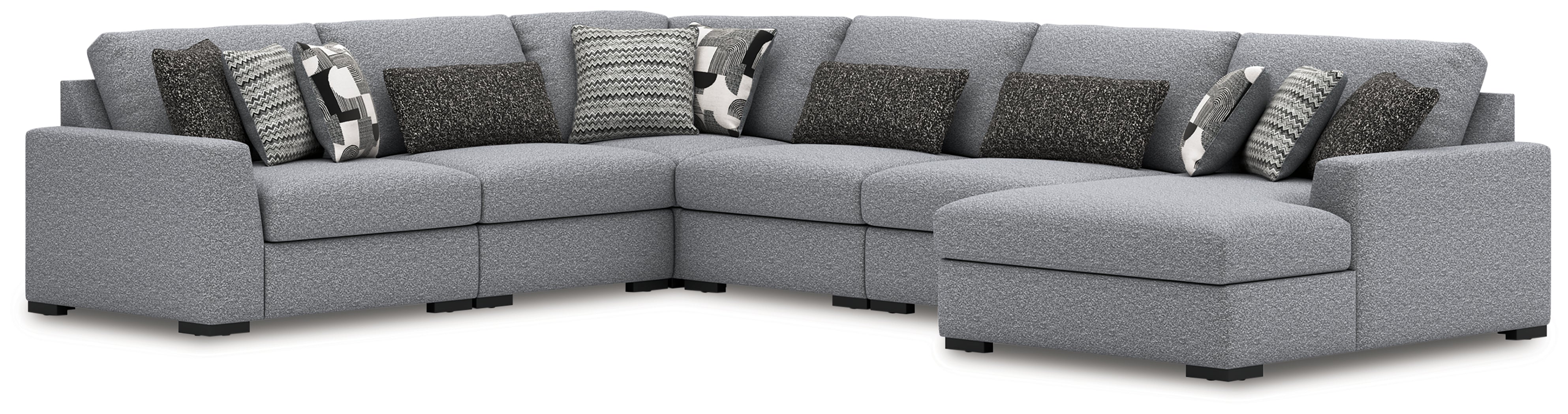 Best Deals Furniture - Ashley Furniture - Bealton Sectional - RAF 6-Piece Sectional with Chaise / Salt and Pepper - 61305S12