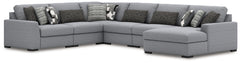 Best Deals Furniture - Ashley Furniture - Bealton 6-Piece Sectional with Chaise - RAF 6-Piece Sectional with Chaise / Salt and Pepper - 61305S12