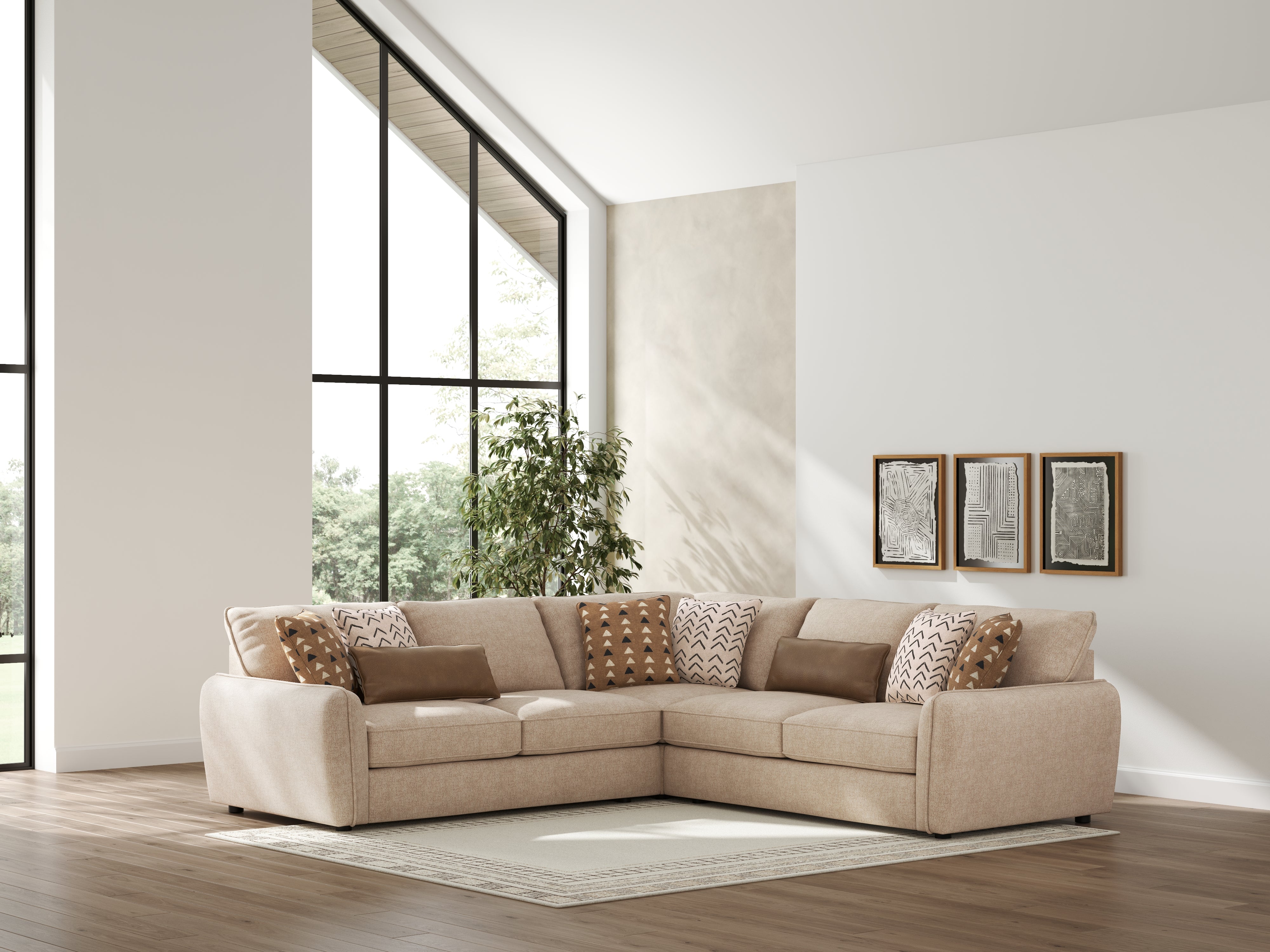 Best Deals Furniture - Ashley Furniture - Seyler 3-Piece Sectional - LAF 3-Piece Sectional / Sand - 61405S1