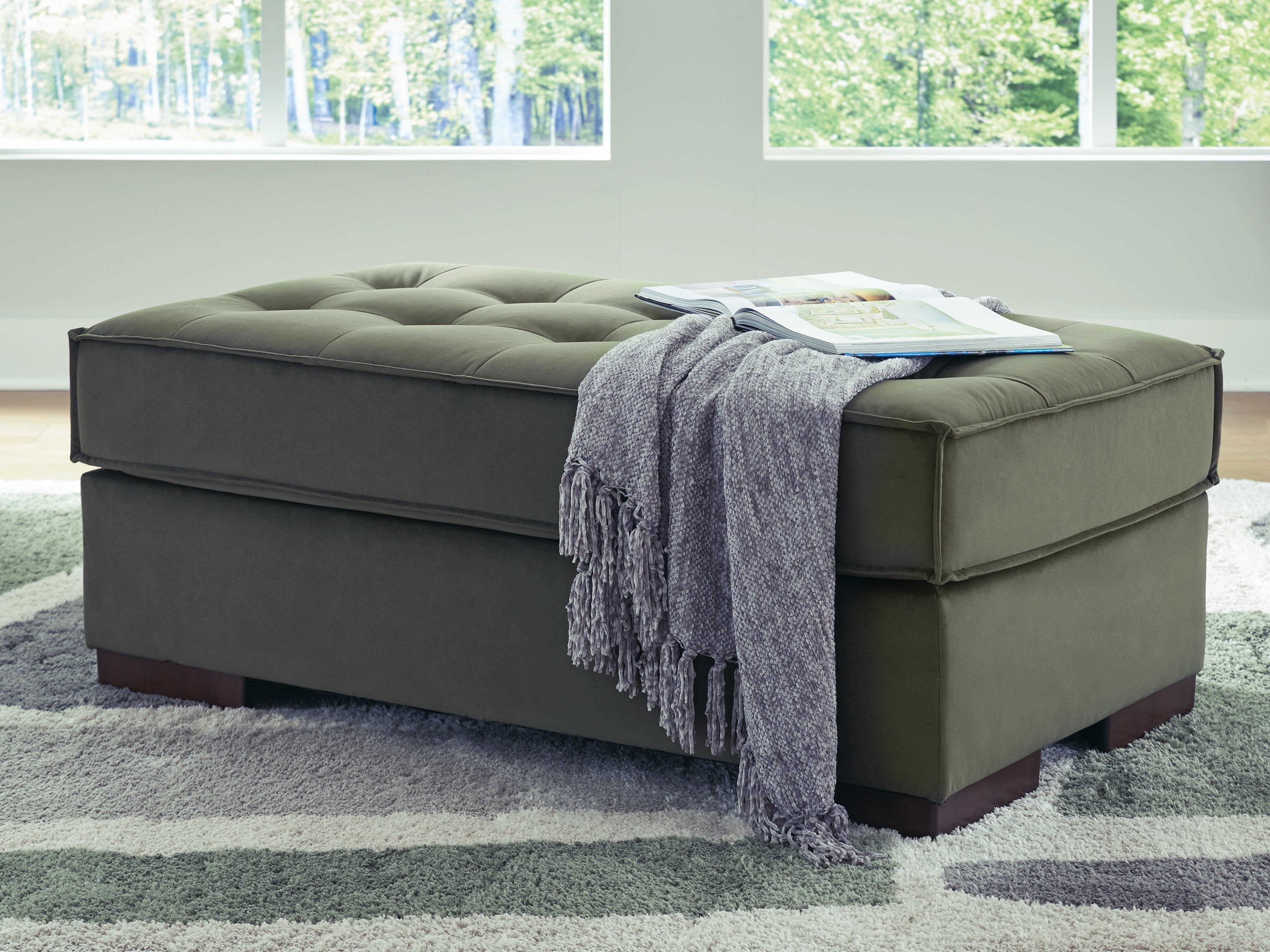 Best Deals Furniture - Ashley Furniture - Caspian-Town Oversized Accent Ottoman - Oversized Accent Ottoman / Olive - PC6170208