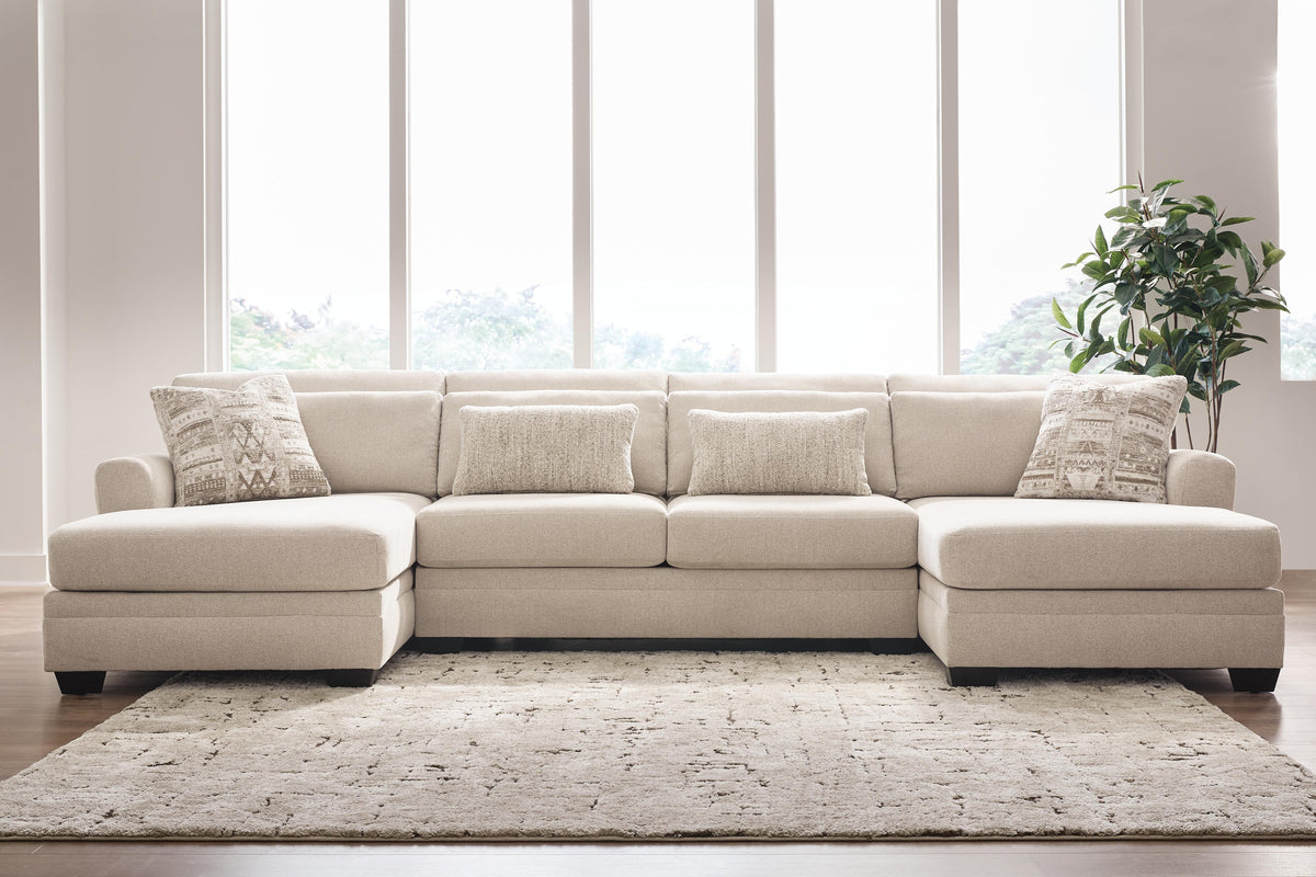 Best Deals Furniture - Ashley Furniture - Mandi Point 3-Piece Double Chaise Sectional - RAF 3-Piece Double Chaise Sectional - 62606S7