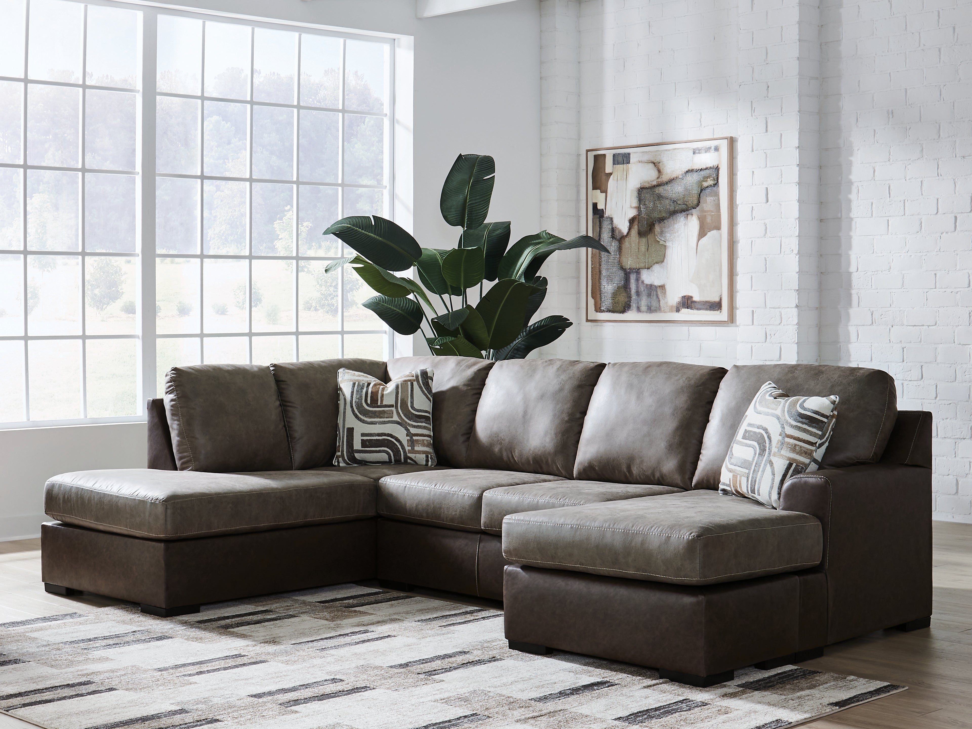 Best Deals Furniture - Ashley Furniture - Castille Way 2-Piece Sectional with Chaise - RAF 2-Piece Sectional with Chaise / Fossil - PC62703S1