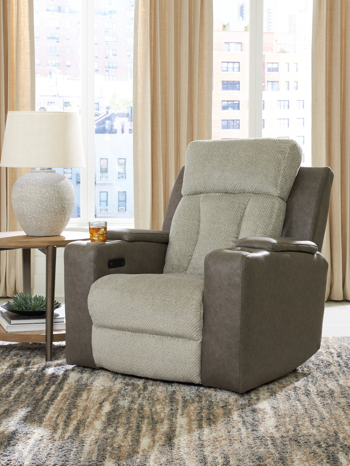 Best Deals Furniture - Ashley Furniture - WhipLash Power Recliner - PWR Recliner/ADJ Headrest / Sisal - PC6320413