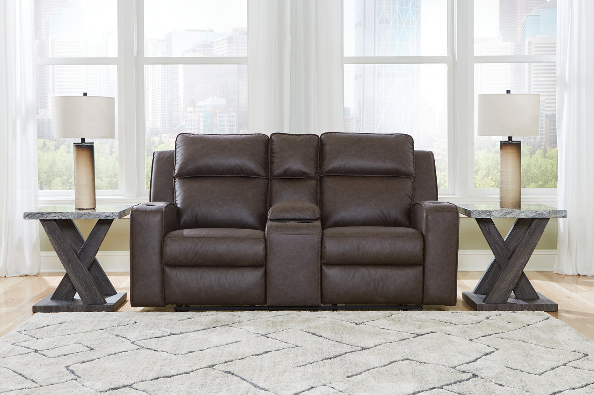 Best Deals Furniture - Ashley Furniture - Lavenhorne Reclining Loveseat with Console - DBL Rec Loveseat w/Console - 6330694