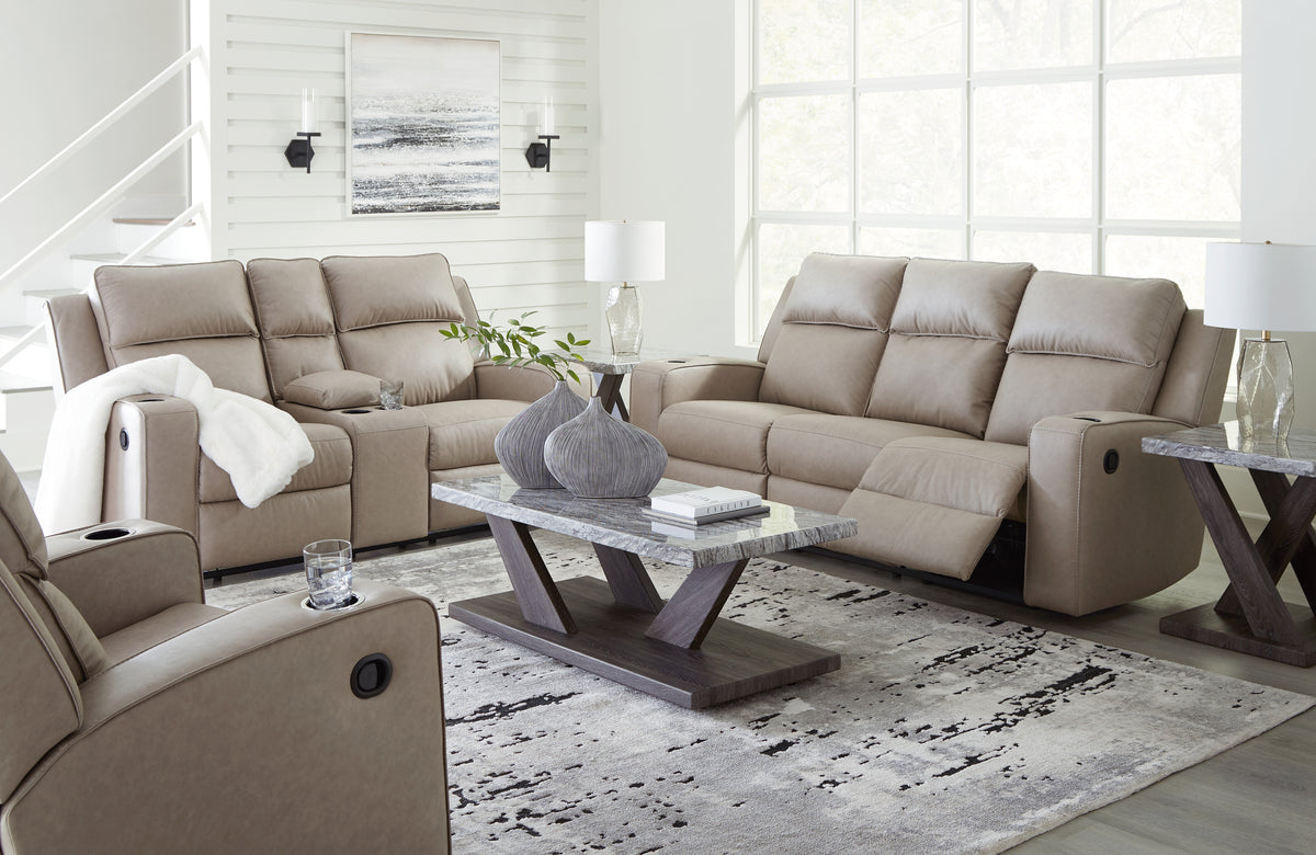 Best Deals Furniture - Ashley Furniture - Lavenhorne Reclining Sofa, Loveseat and Recliner - Reclining Sofa, Loveseat and Recliner / Pebble - 63307U2