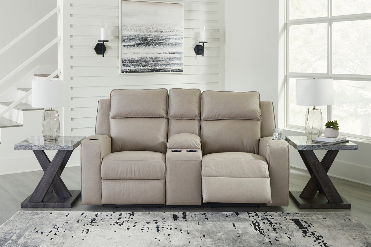 Best Deals Furniture - Ashley Furniture - Lavenhorne Reclining Loveseat with Console - DBL Rec Loveseat w/Console / Pebble - 6330794