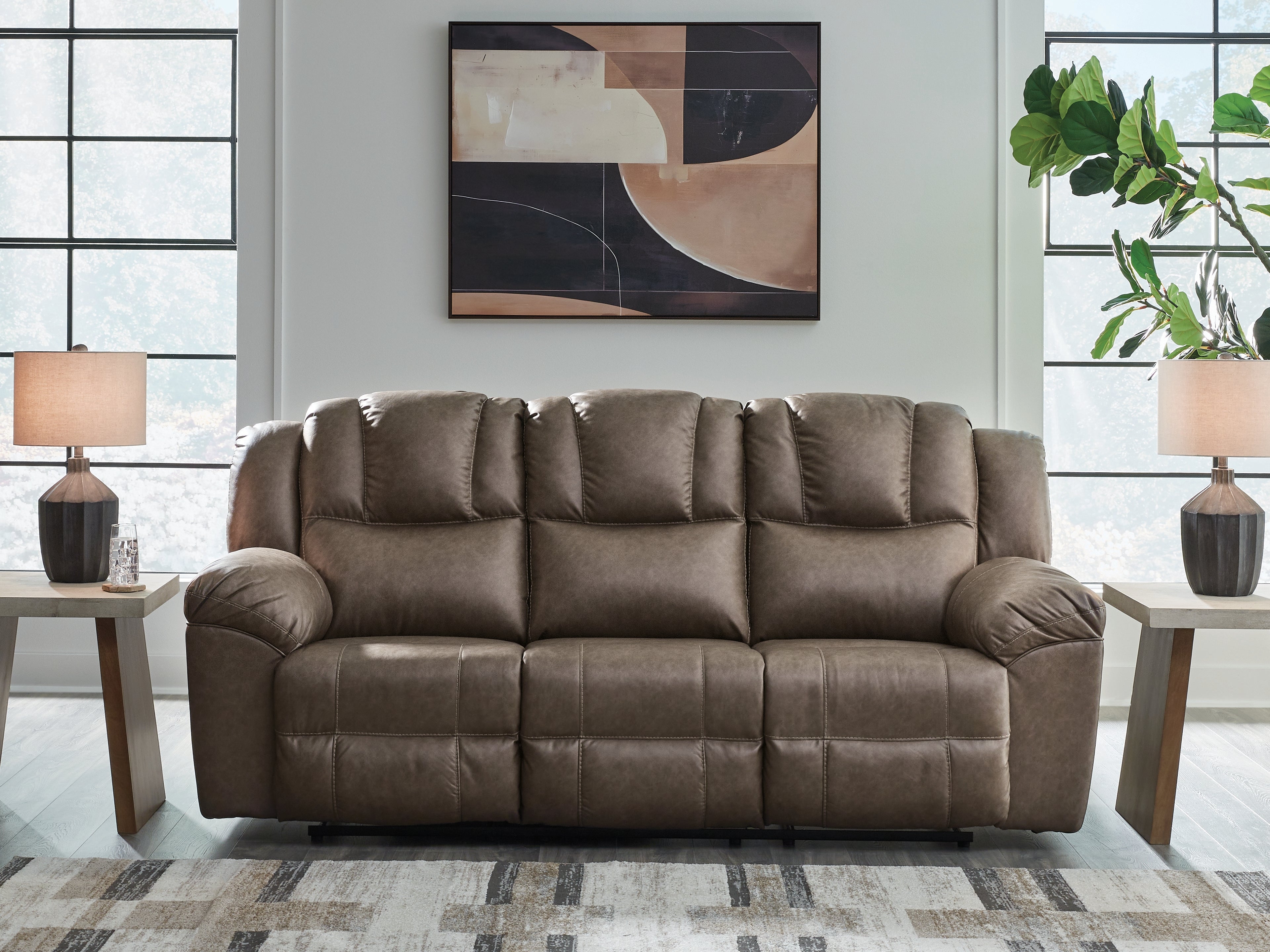 Best Deals Furniture - Ashley Furniture - Lowilla Reclining Sofa - Reclining Sofa / Driftwood - PC6450688