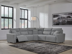 Best Deals Furniture - Ashley Furniture - ModMax II 5-Piece Power Reclining Sectional - 5-Piece Power Reclining Sectional / Salt and Pepper - 65906S8
