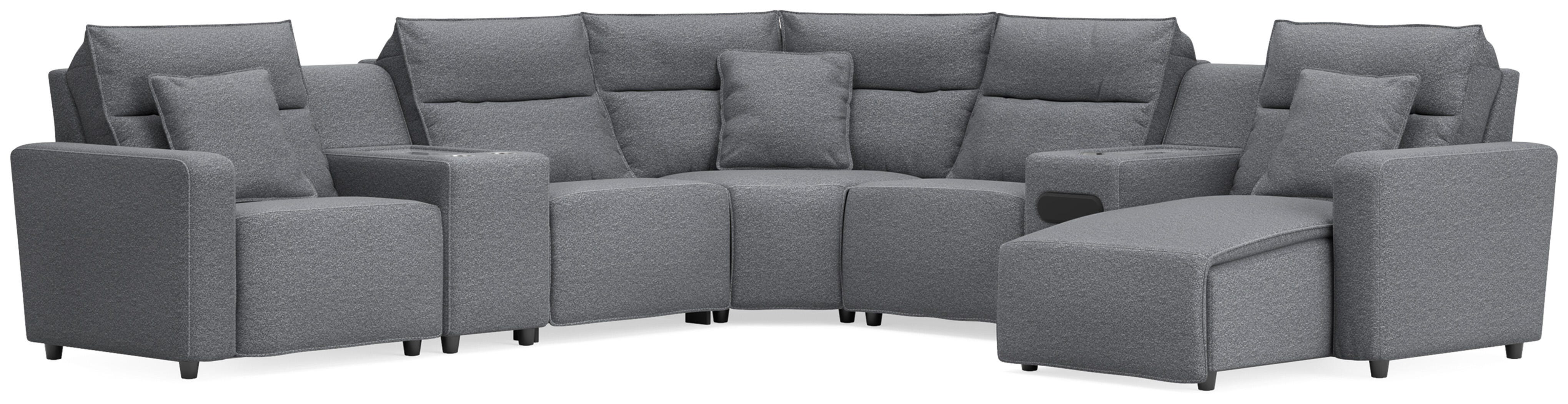 Best Deals Furniture - Ashley Furniture - Modmax II 7-Piece Power Reclining Sectional with Chaise and Audio System - 7-Piece Power Reclining Sectional with Chaise and Audio System - 65906S45