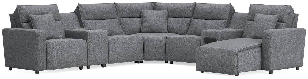 Best Deals Furniture - Ashley Furniture - Modmax II 7-Piece Power Reclining Sectional with Chaise and Audio System - 7-Piece Power Reclining Sectional with Chaise and Audio System - 65906S45