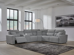 Best Deals Furniture - Ashley Furniture - ModMax II 6-Piece Power Reclining Sectional - 6-Piece Power Reclining Sectional / Salt and Pepper - 65906S10