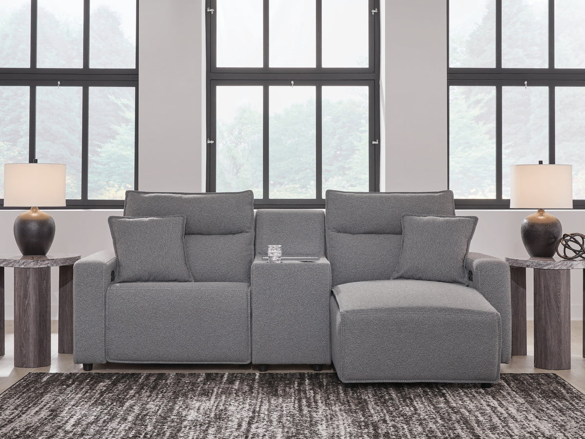 Best Deals Furniture - Ashley Furniture - Modmax II 3-Piece Power Reclining Sectional with Chaise and Console - 3-Piece Power Reclining Sectional with Chaise and Console - 65906S4