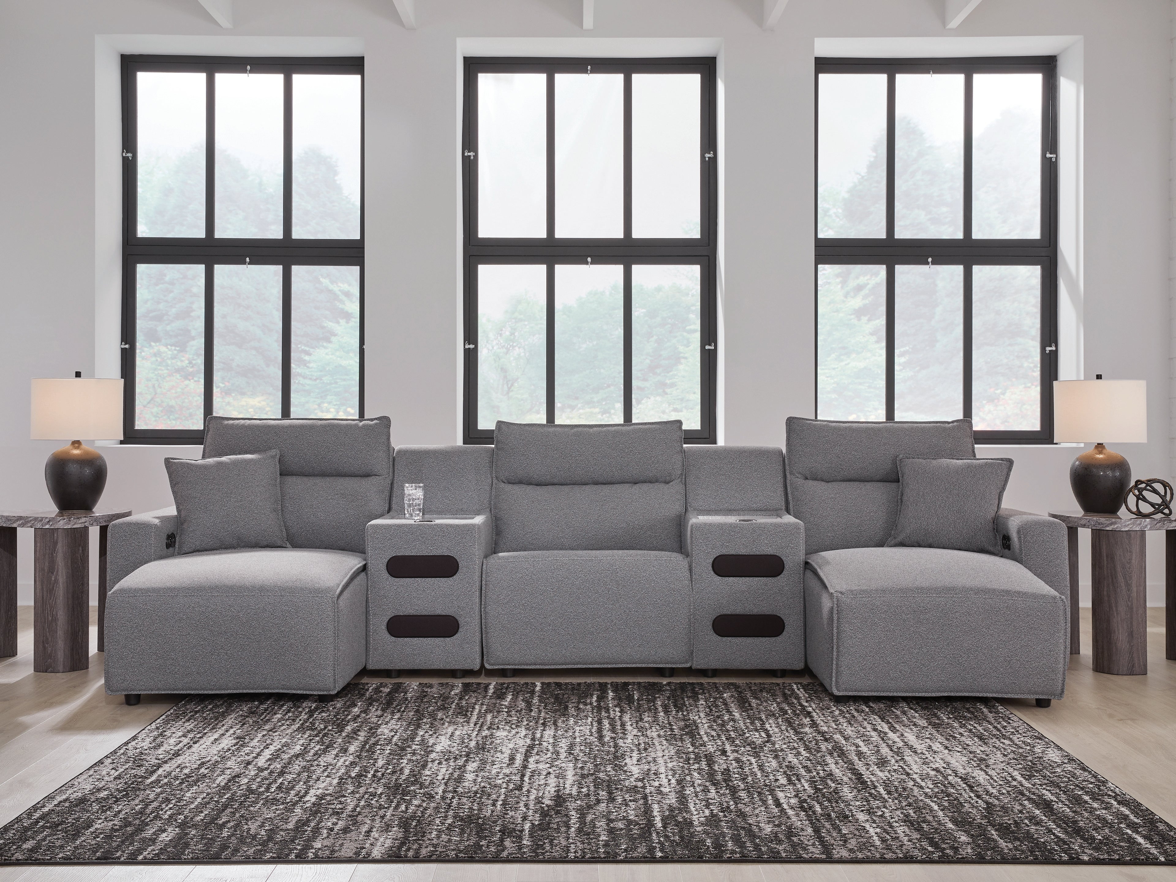 Best Deals Furniture - Ashley Furniture - Modmax II 5-Piece Power Reclining Sectional with Chaise and Audio Consoles - 5-Piece Power Reclining Sectional with Chaise and Audio Consoles - 65906S15
