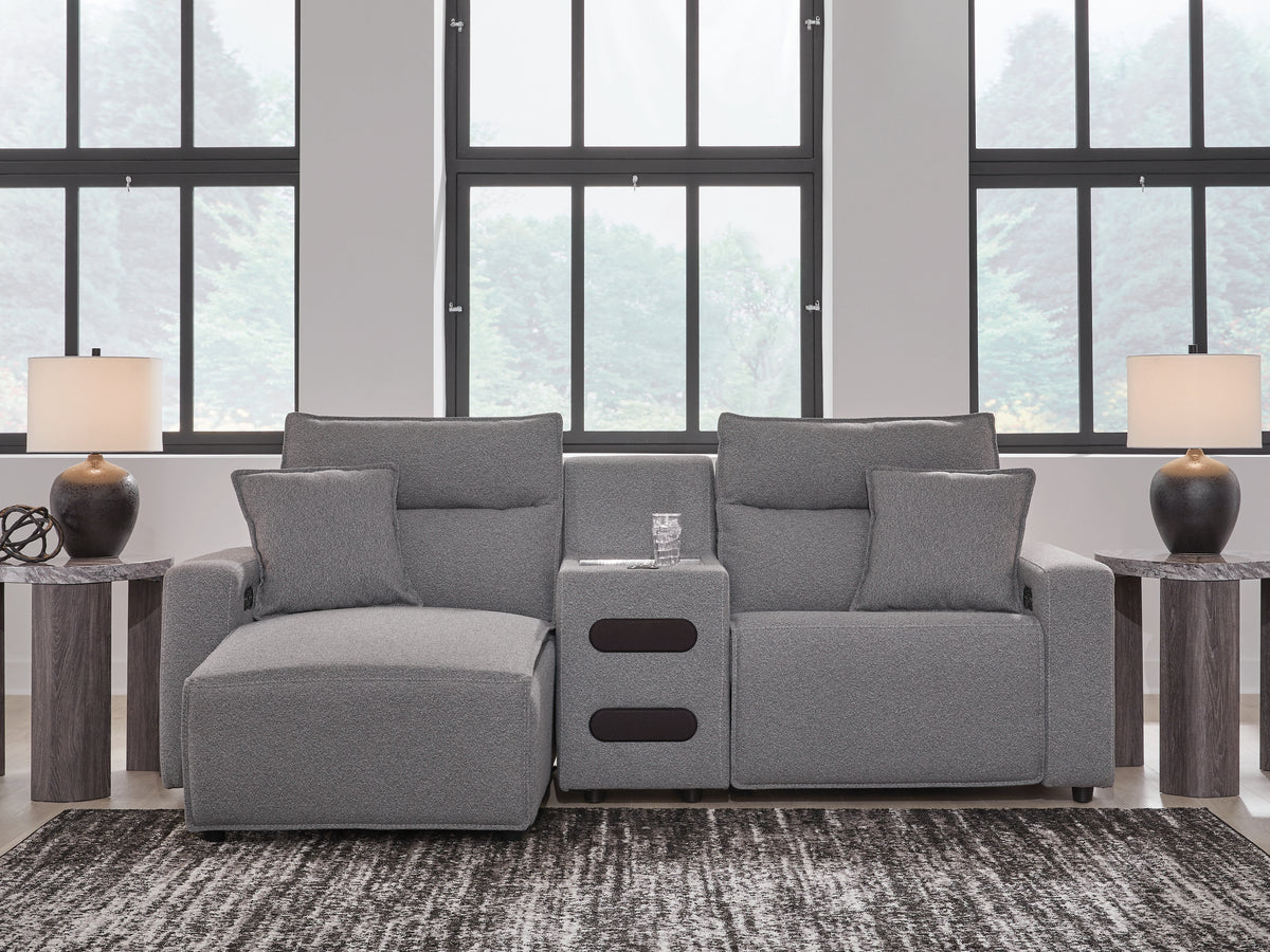 Best Deals Furniture - Ashley Furniture - Modmax II 3-Piece Power Reclining Sectional with Chaise and Audio Console - 3-Piece Power Reclining Sectional with Chaise and Audio Console - 65906S18