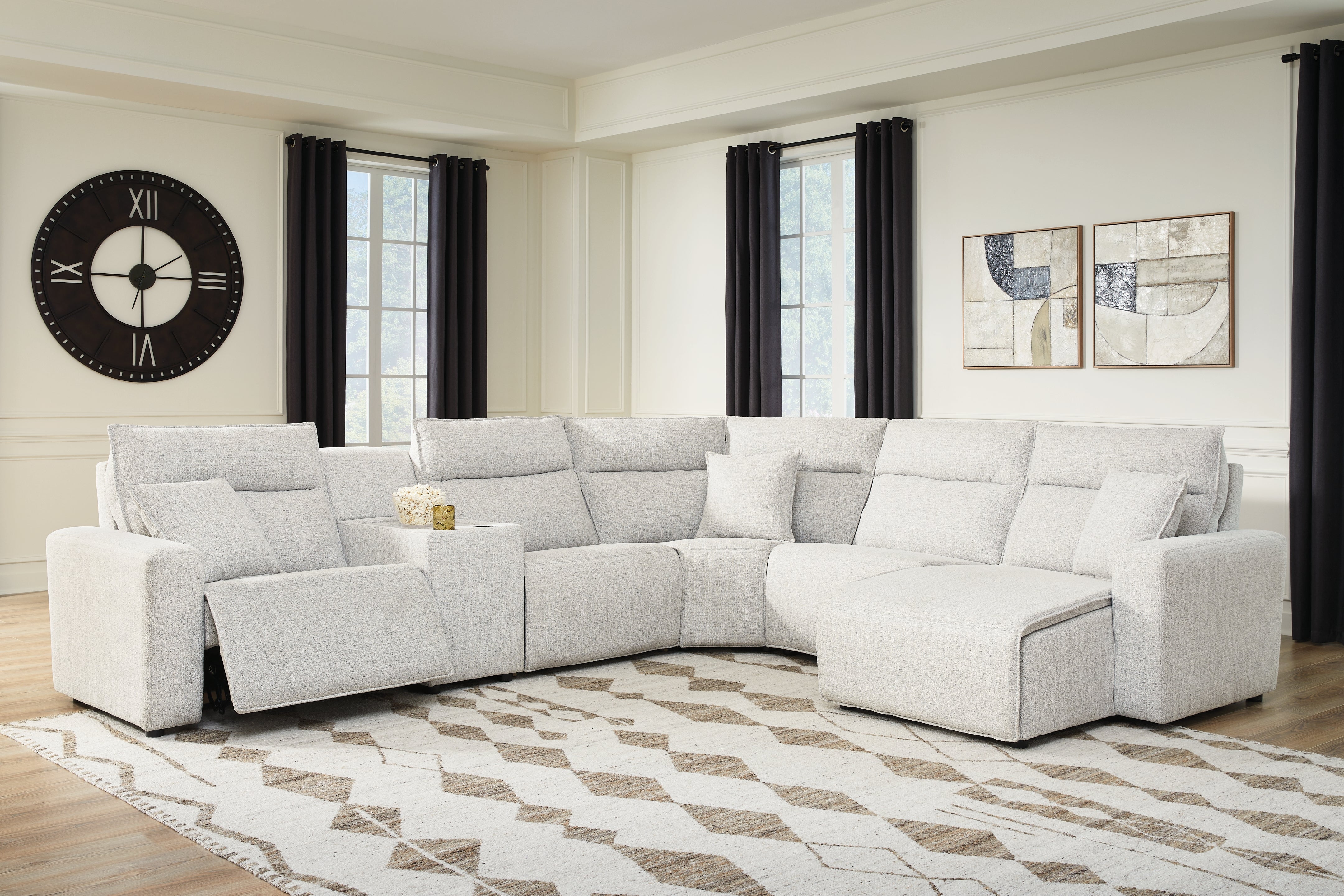 Best Deals Furniture - Ashley Furniture - Modmax II 6-Piece Power Reclining Sectional with Chaise and Console - 6-Piece Power Reclining Sectional with Chaise and Console - 65907S6