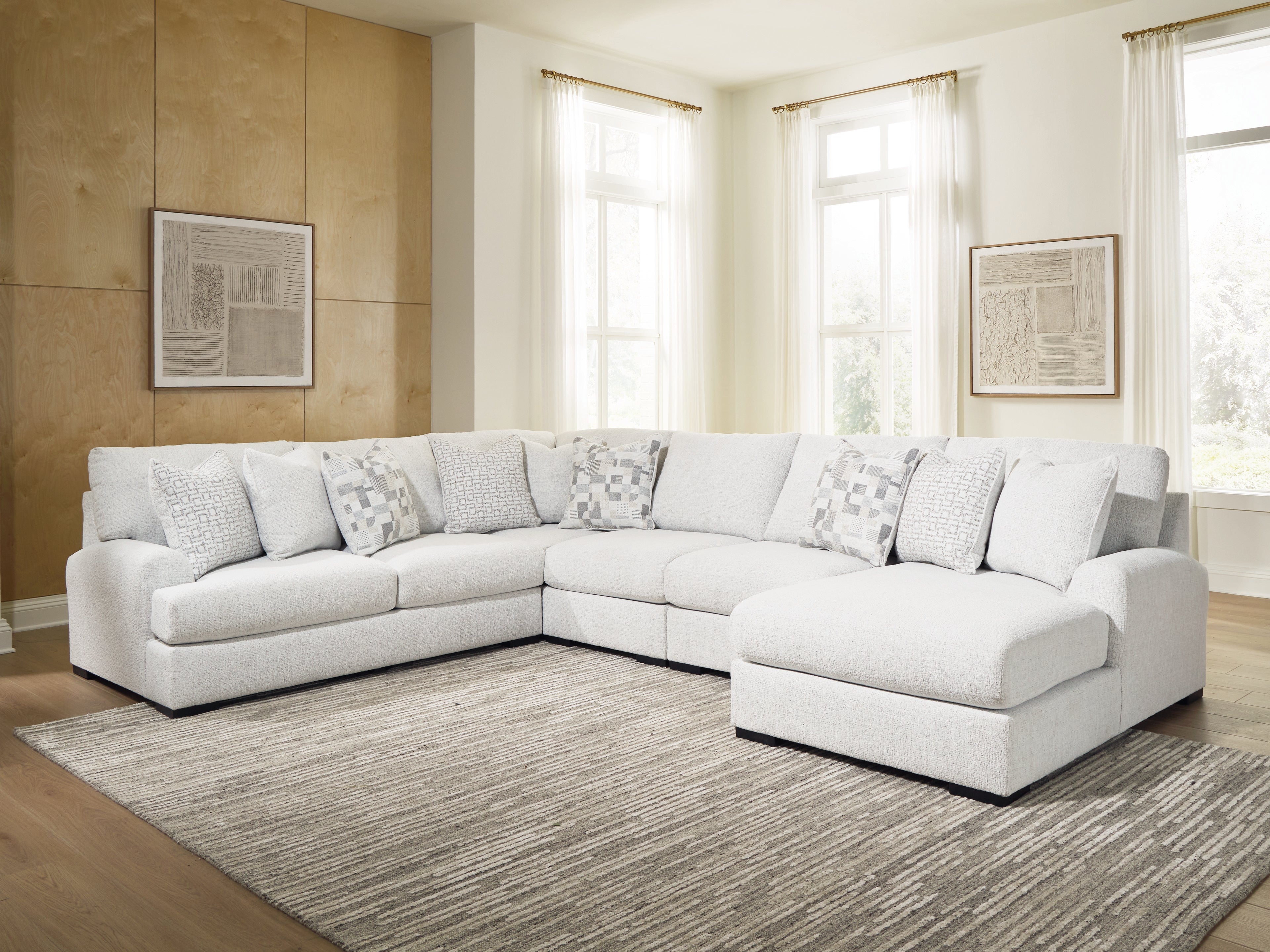 Best Deals Furniture - Ashley Furniture - Misty-Lakes 5-Piece Sectional with Chaise - 5-Piece Sectional with Chaise - PC66906S11