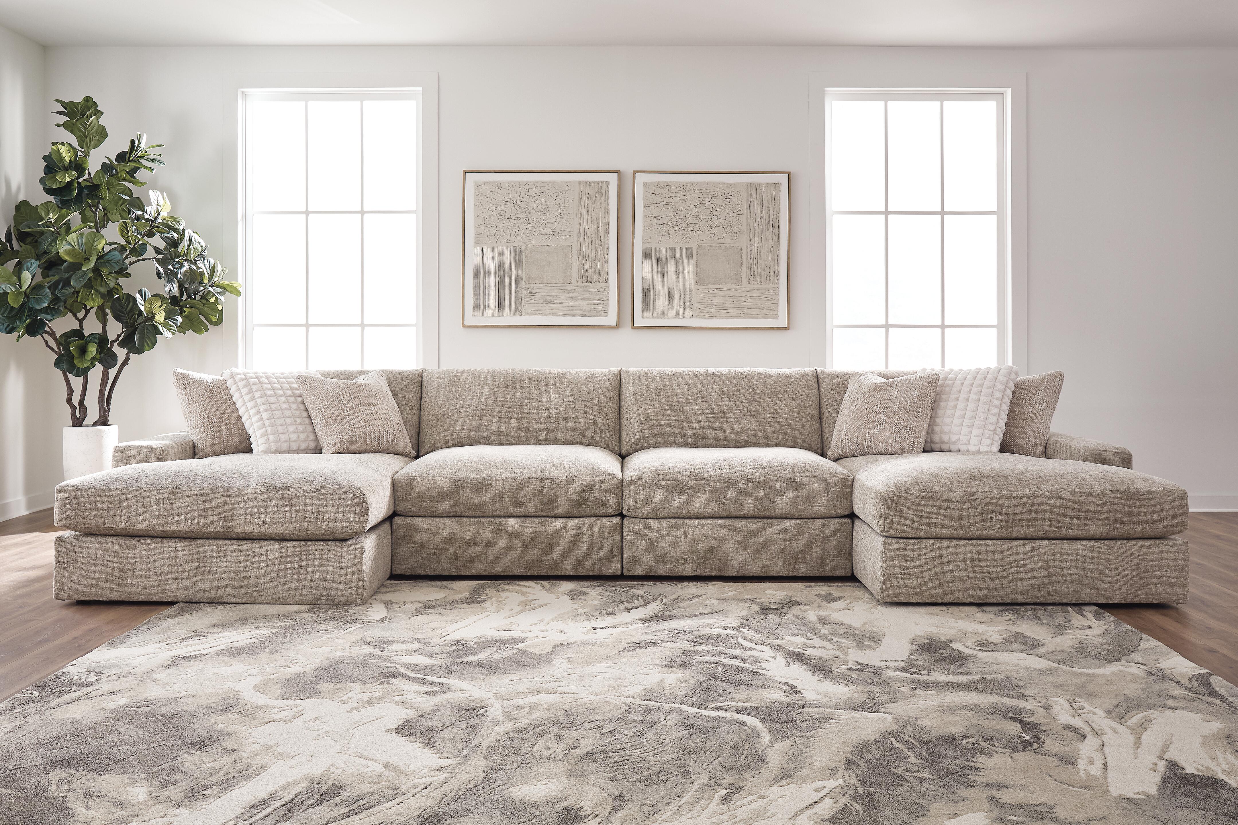 Best Deals Furniture - Ashley Furniture - Nexora-Court 4-Piece Double Chaise Sectional - RAF 4-Piece Double Chaise Sectional - PC68008S9