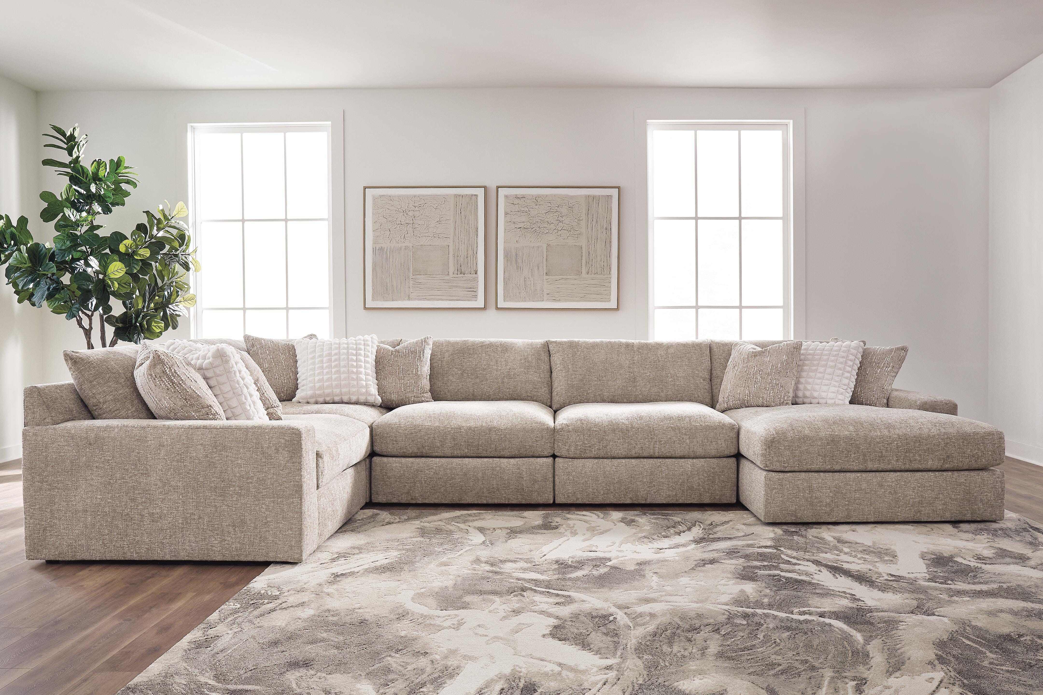 Best Deals Furniture - Ashley Furniture - Nexora-Court 5-Piece Sectional with Chaise - RAF 5-Piece Sectional with Chaise - PC68008S13