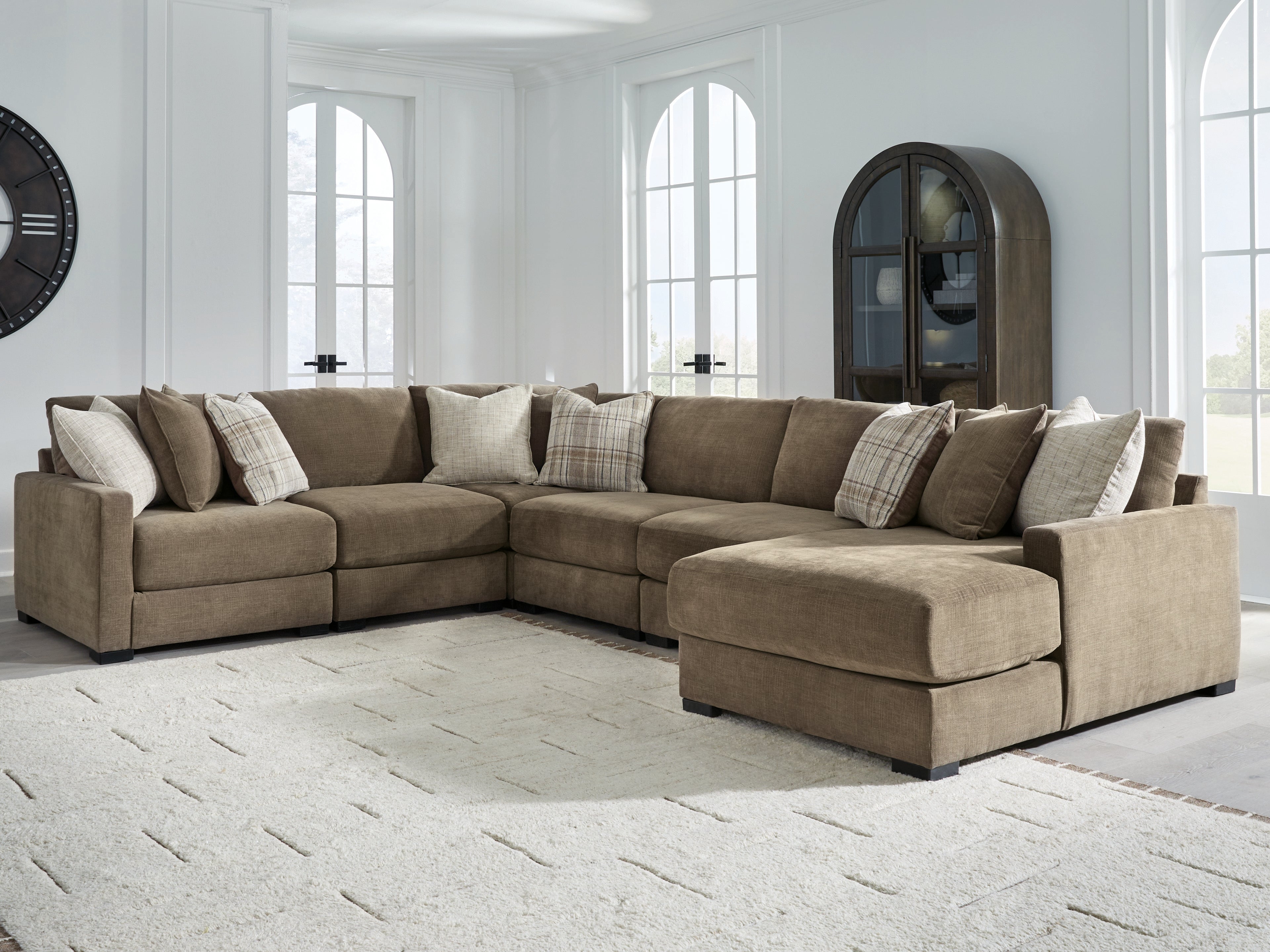 Best Deals Furniture - Ashley Furniture - Camellia-Court 6-Piece Sectional with Chaise - RAF 6-Piece Sectional with Chaise / Coffee - 68207S15