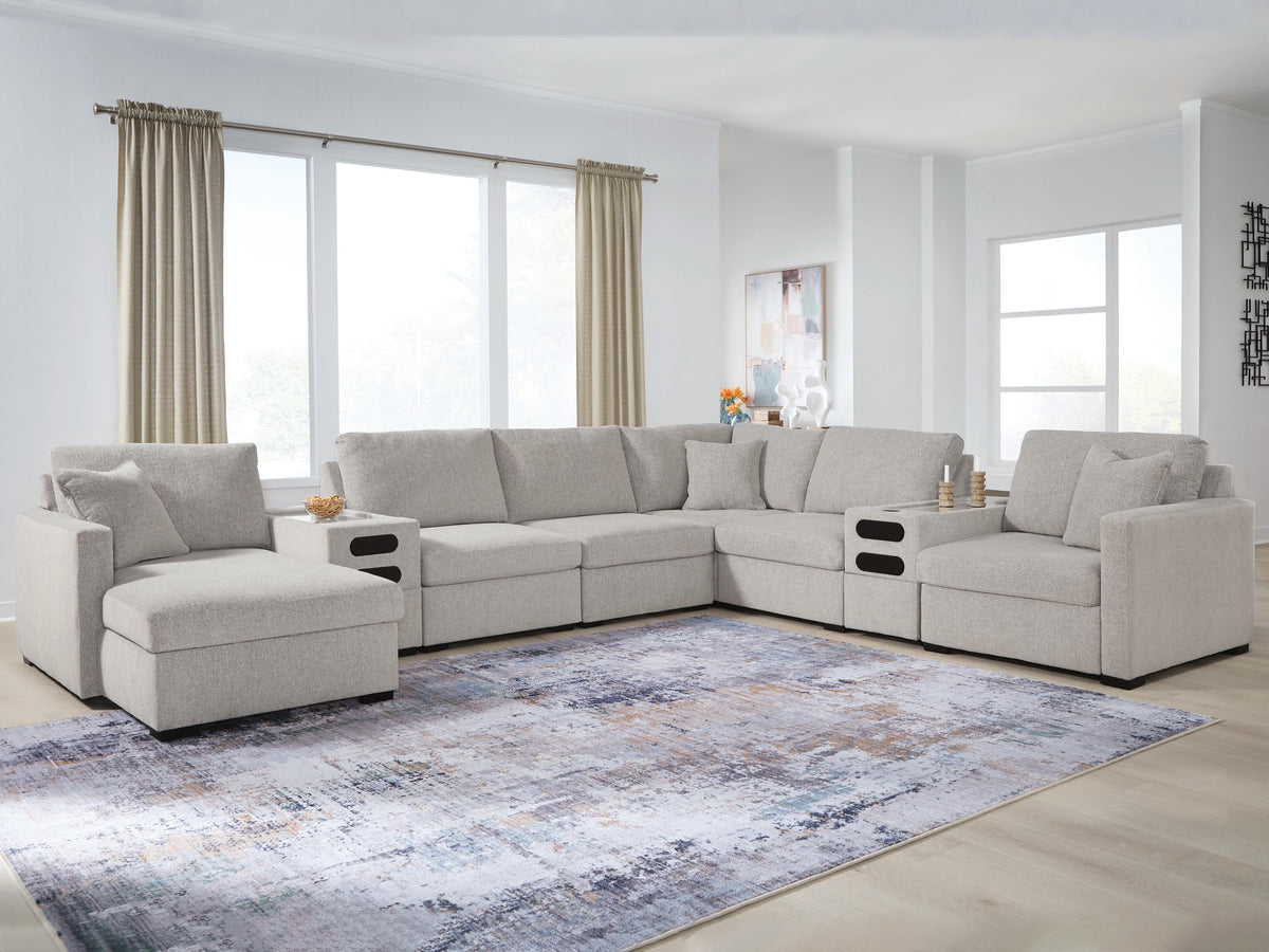 Best Deals Furniture - Ashley Furniture - ModMax Luxe 8-Piece Sectional with Chaise and Audio Consoles - RAF 8-Piece Sectional with Chaise and Audio Consoles - 68605S41