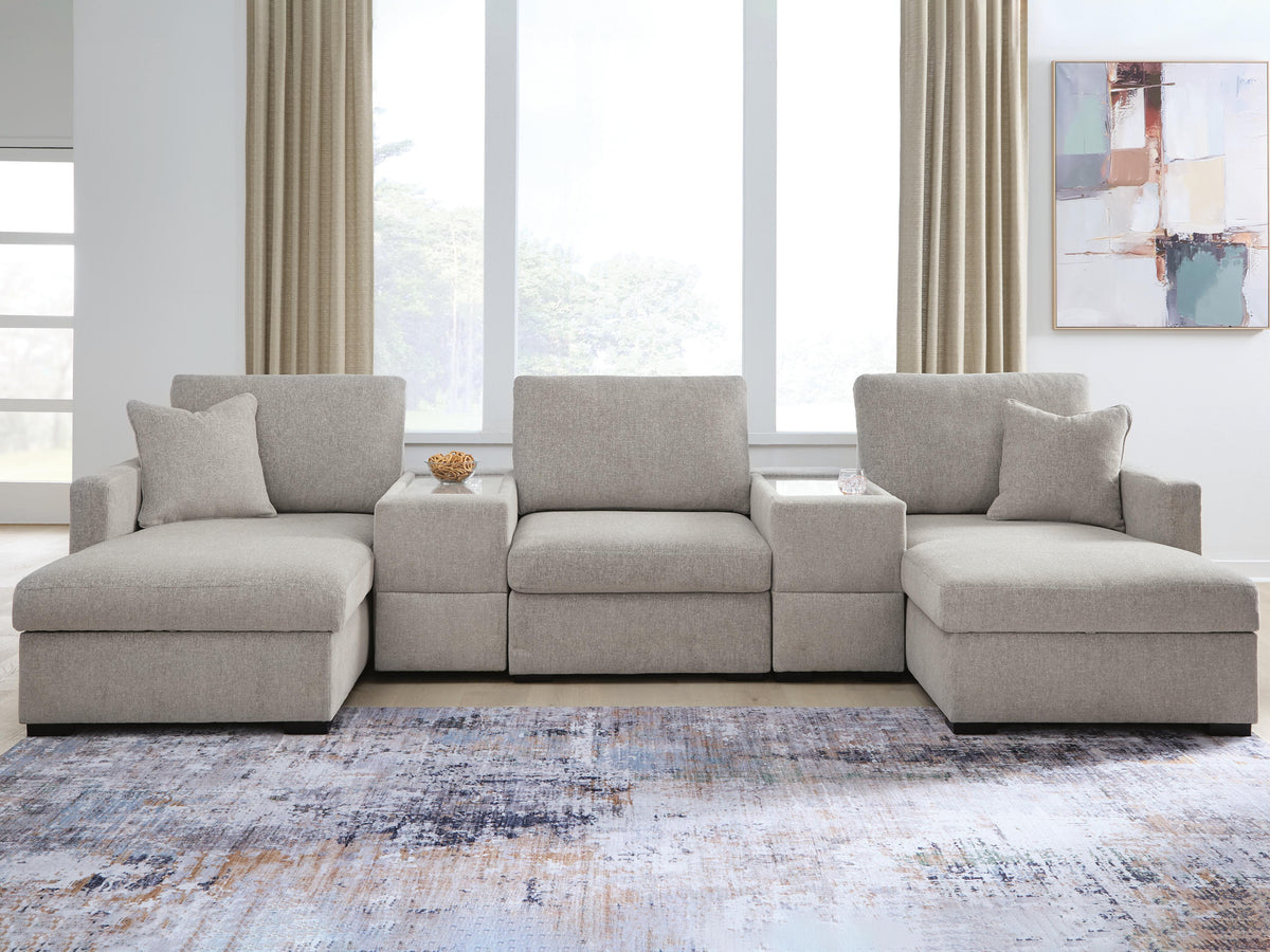 Best Deals Furniture - Ashley Furniture - ModMax Luxe 5-Piece Double Chaise Sectional with Storage Consoles - RAF 5-Piece Double Chaise Sectional with Storage Consoles - 68605S38