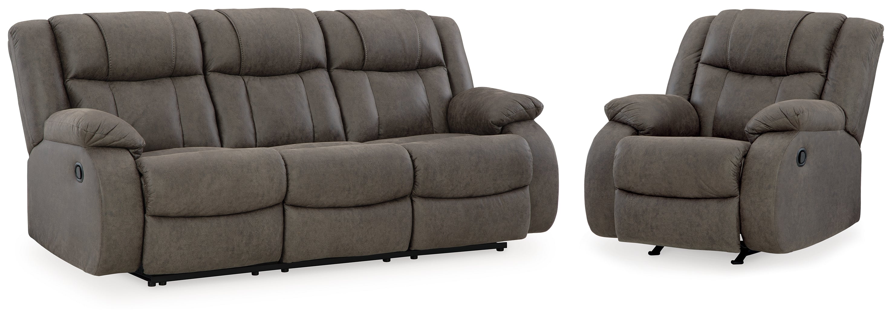 Best Deals Furniture - Ashley Furniture - First Base Reclining Sofa and Recliner - Reclining Sofa and Recliner - 68804U5