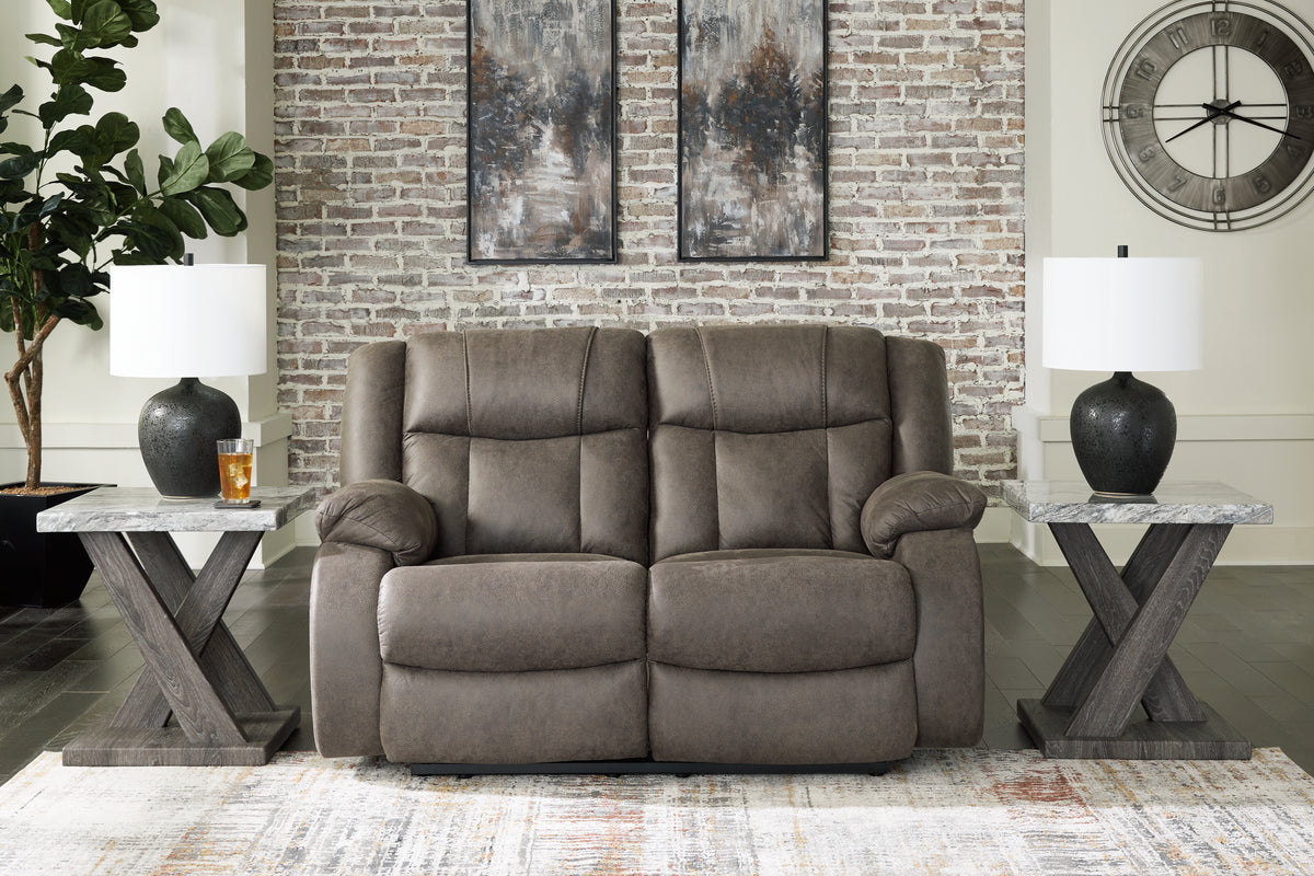 Best Deals Furniture - Ashley Furniture - First Base Reclining Loveseat - Reclining Loveseat / Gunmetal - 6880486