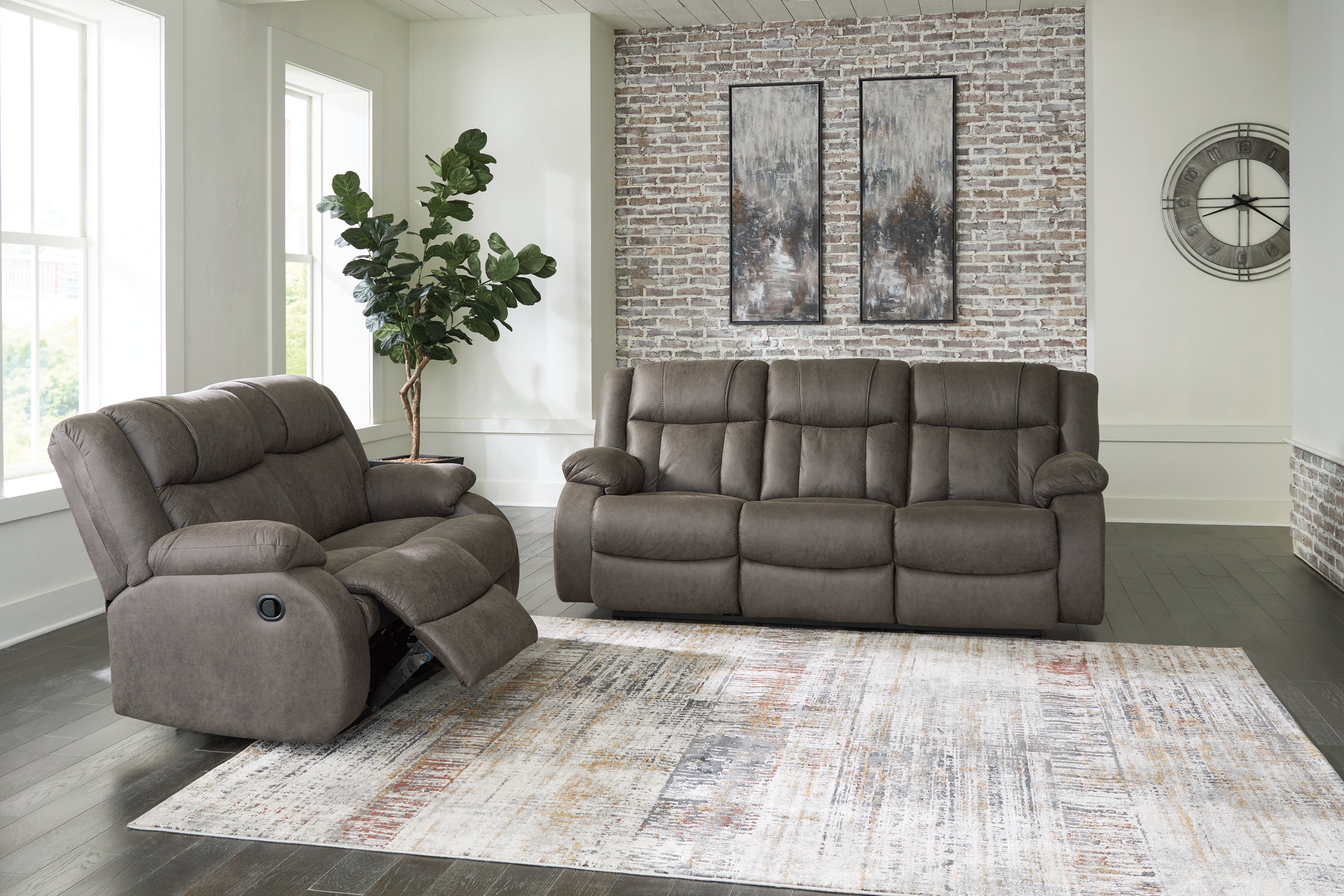 Best Deals Furniture - Ashley Furniture - First Base Reclining Sofa and Loveseat - Reclining Sofa and Loveseat - 68804U1