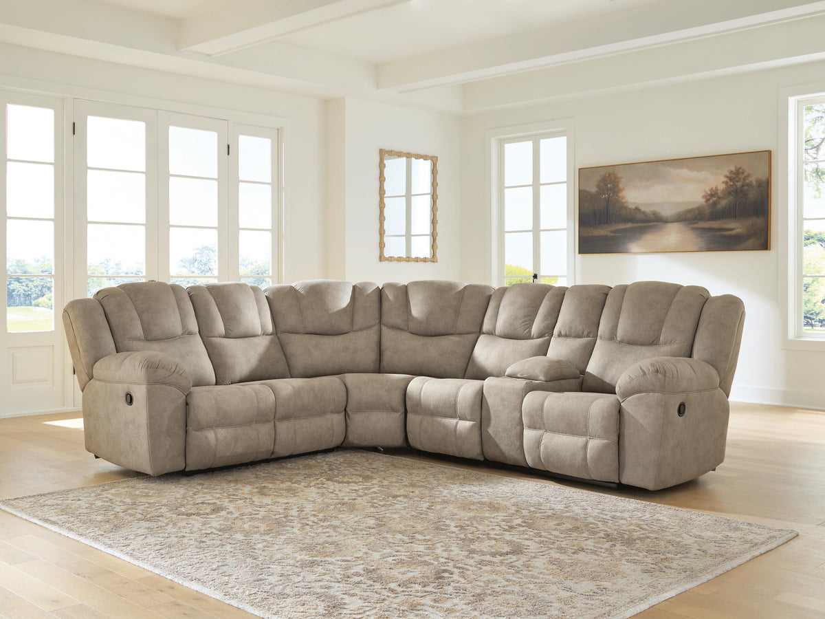 Best Deals Furniture - Ashley Furniture - Pearce-Pike 3-Piece Reclining Sectional with Console - 3-Piece Reclining Sectional with Console - PC69205S2