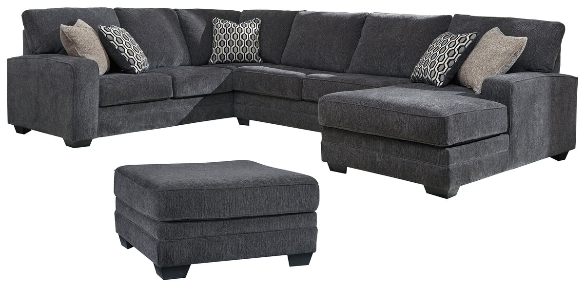 Best Deals Furniture - Ashley Furniture - Tracling 3-Piece Sectional with Ottoman - 3-Piece Sectional with Ottoman / Slate - 72600U1